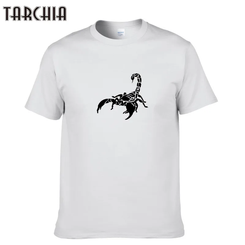 TARCHIA летняя мужская футболка с принтом скорпиона креативный дизайн хлопковые