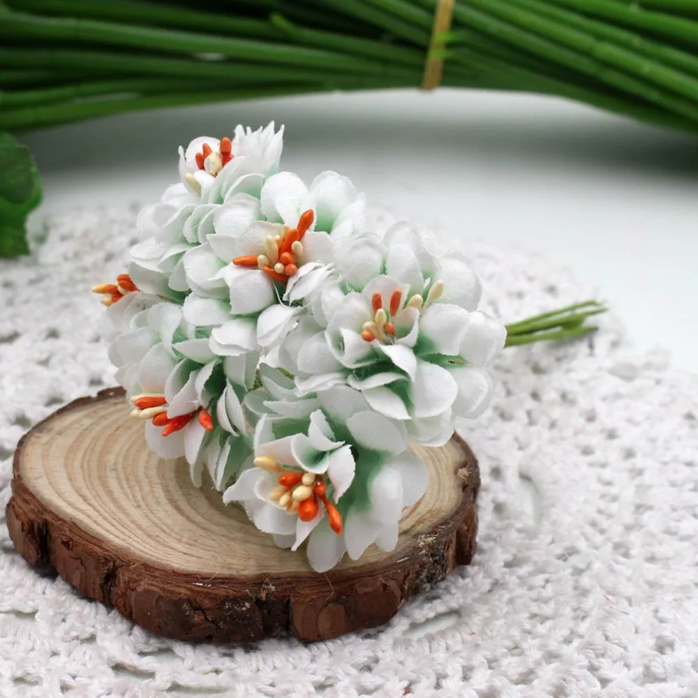 6 Heads Silk Hydrangea Autumn Vases for Home Decor Christmas Decorative Flower Wedding Wall Set Artificial Flowers | Дом и сад