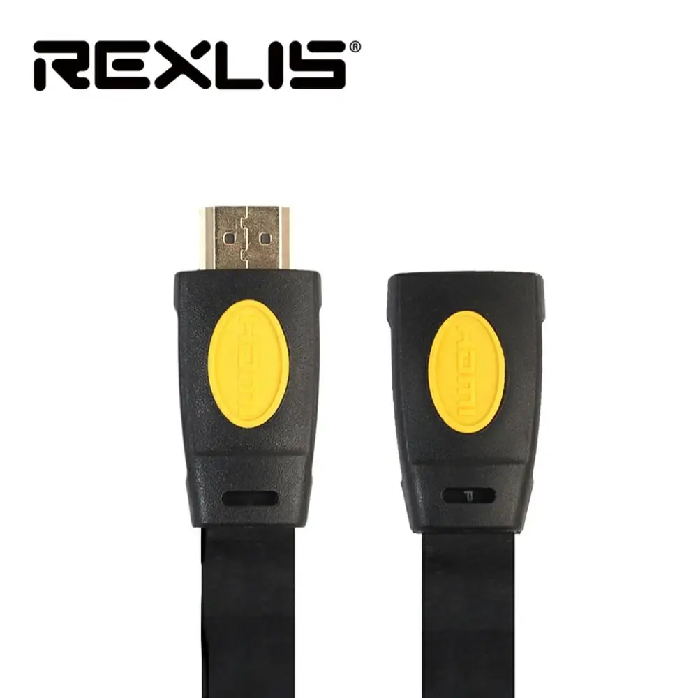 Плоский Удлинительный шнур REXLIS 4K 3D 19 + 1 HDMI 2 0 ТВ-кабели с позолоченным разъемом