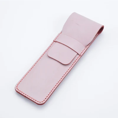 Wax Pink small Чехол-карандаш ручной работы из натуральной кожи, сумка-карандаш из воловьей кожи, винтажный Ретро стиль, аксессуары для путешествий - Цвет: Wax Pink small