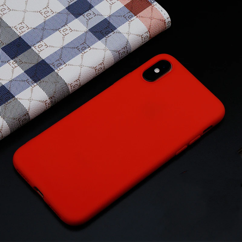 Мягкий силиконовый чехол для iPhone 6 S 6 S 7 8 Plus 5 5S X 10 XR XS Max 6Plus 6splus 7Plus чехол милый яркий противоударный резиновый чехол - Цвет: Red