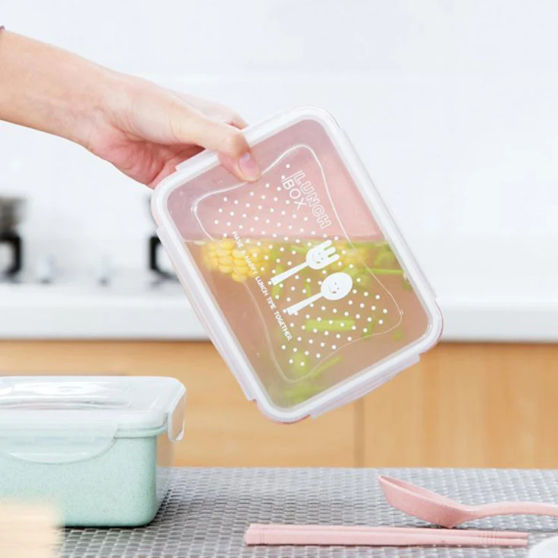 MICCK Пшеничная солома Bento коробка портативный герметичный BPA Бесплатный Ланч-бокс