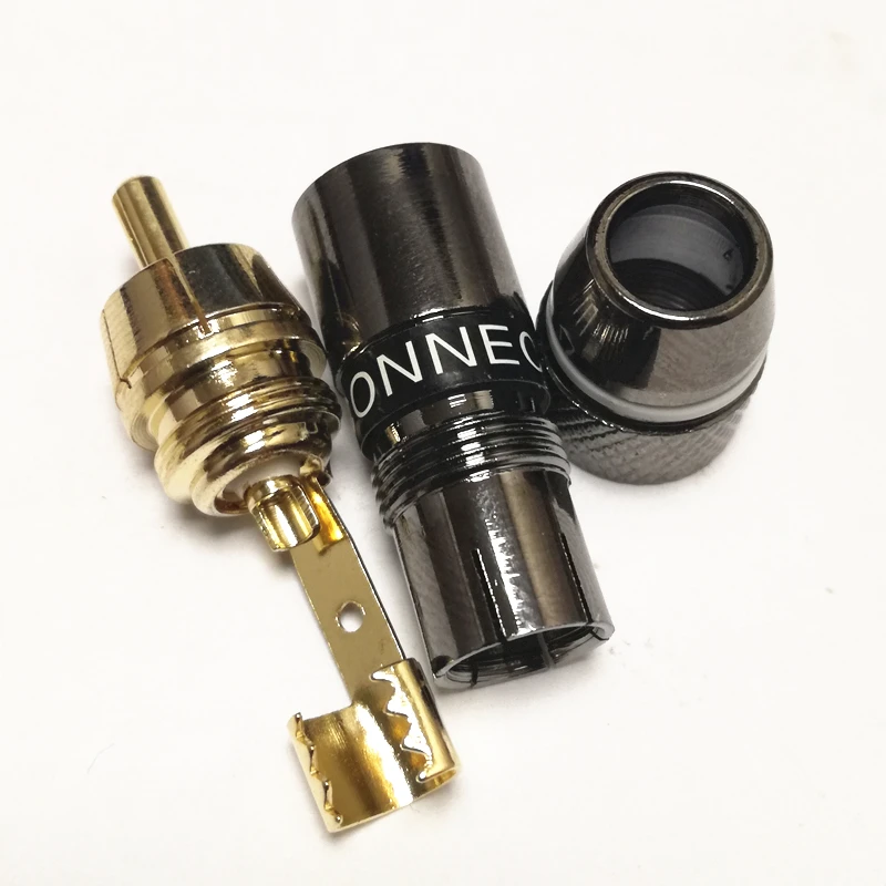 1pice RCA pulg разъем позолоченный медный усилитель предусилитель аудио кабель Динамик для 6 мм кабель