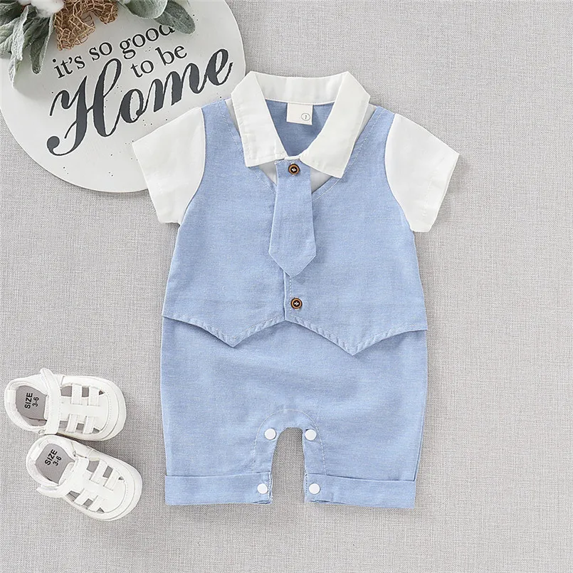 Новинка Модный милый дизайнерский комбинезон с короткими рукавами для маленьких