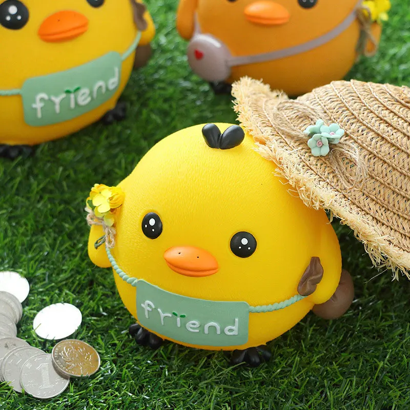 Popular Dec Christmas Dolls Piggy Bank Cartoon Straw Hat Chicken Saving Money Box Lively Home Ornaments Vinyl Gifts for Children | Дом и сад