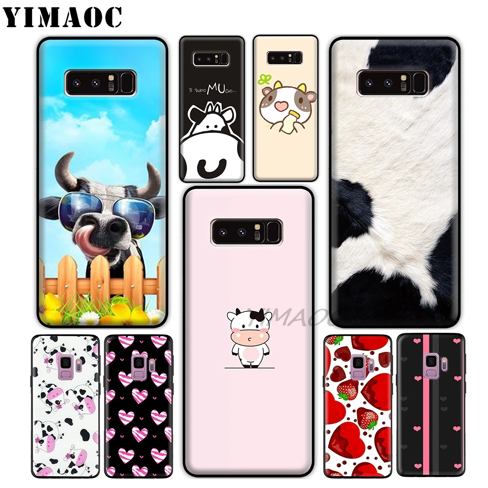 YIMAOC Cute Cow Funny Soft Silicone Case for Samsung Galaxy A9 A8 A6 Plus 2018 A5 A3 2017 2016 Note 9 8 |