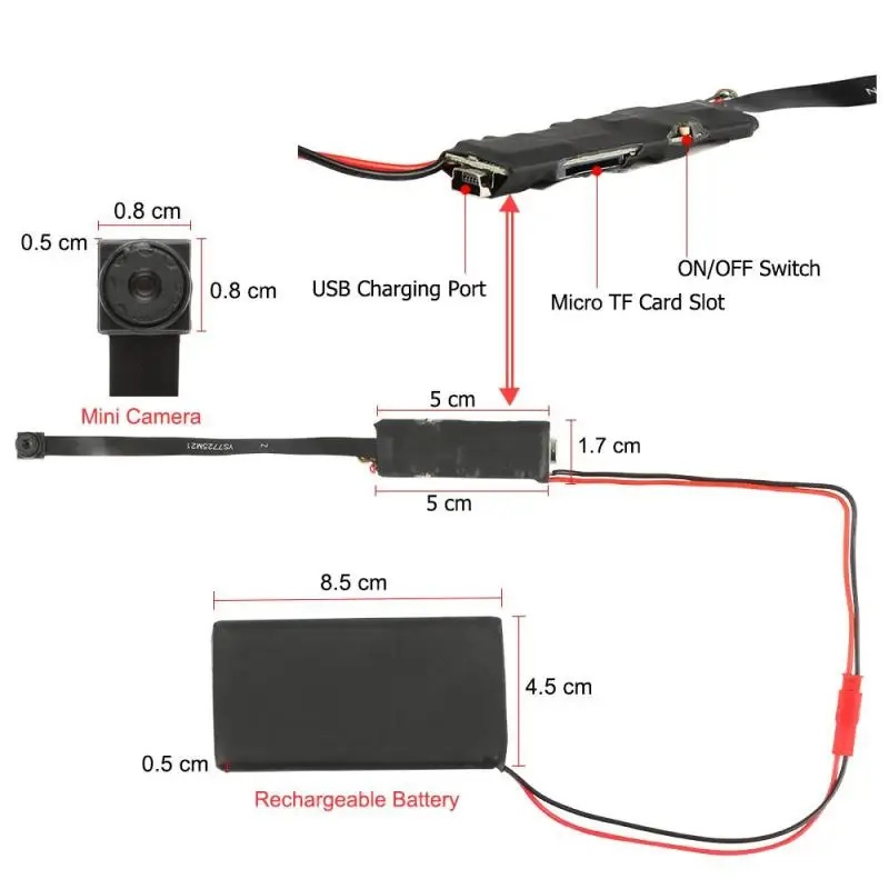 WI FI мини экран Full HD Камера DVR DIY модуль IP Cam обнаружения движения P2P цифрового видео