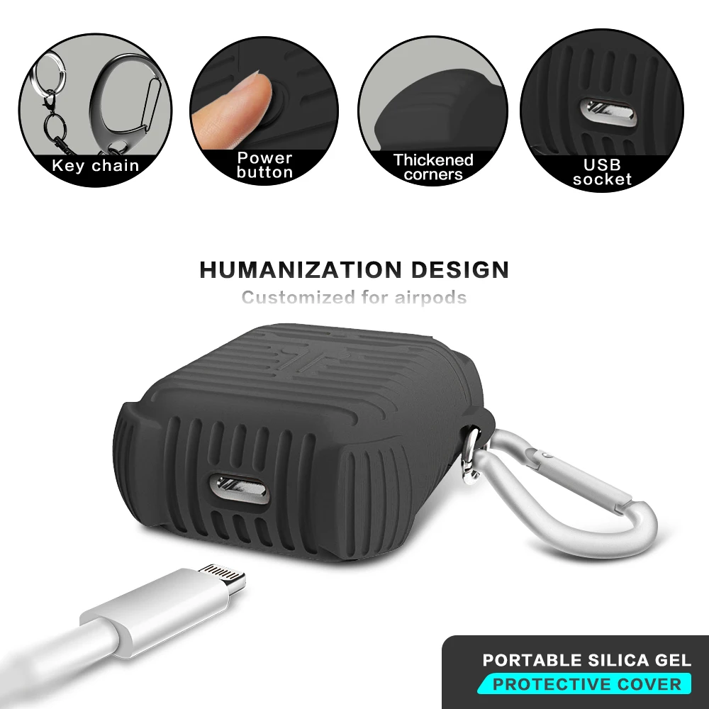 Airpods case 1 AirPods защитный чехол с крючком Bluetooth гарнитура силиконовый материал 2019