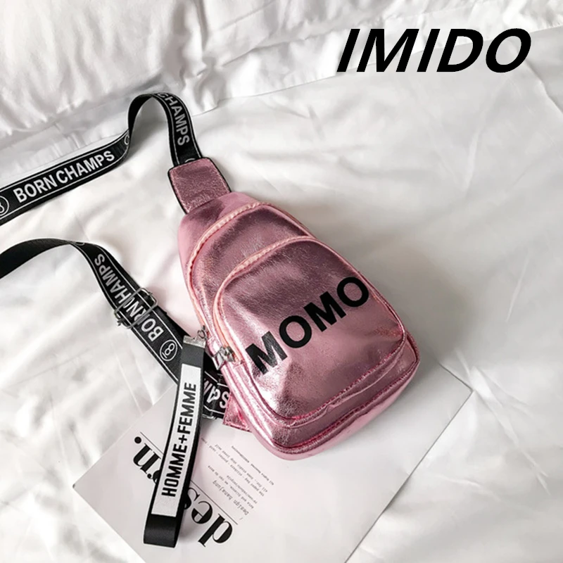 IMIDO 2019 Летний Новый Стиль Корейская версия Лазерная надпись плечо диагональная
