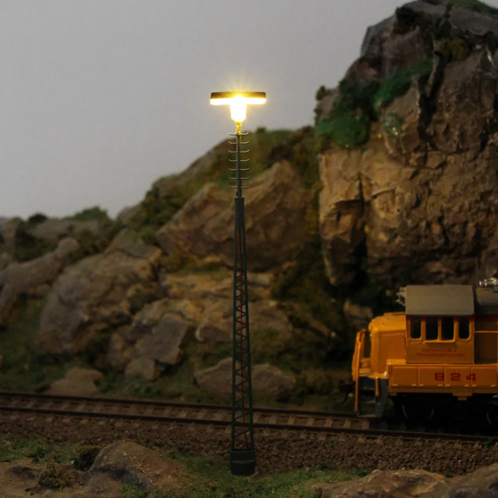3 шт. HO Scale Lamp пост. Тока 13 см 1:87 уличное освещение Модель со светодиодами для