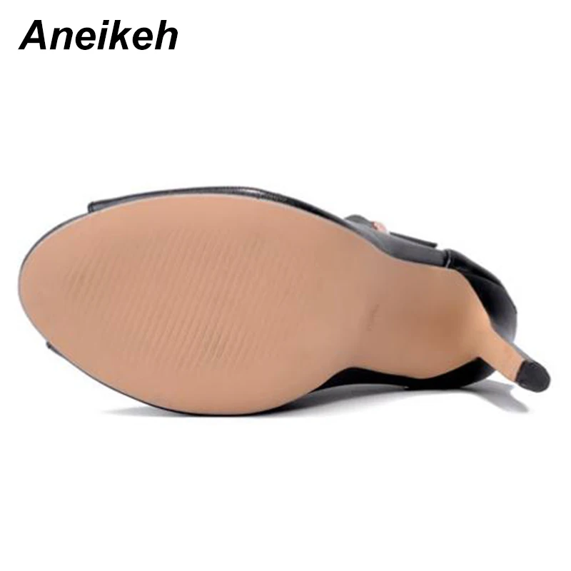 Женские туфли-лодочки Aneikeh черные босоножки на высоком каблуке-шпильке с