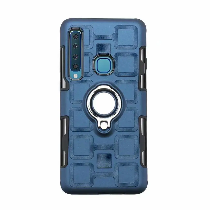 Royal Blue Роскошное кольцо Броня чехол для samsung Galaxy A9 чехол силиконовая задняя крышка для Galaxy A9 A920 A920F противоударный жесткий чехол - Цвет: Royal Blue