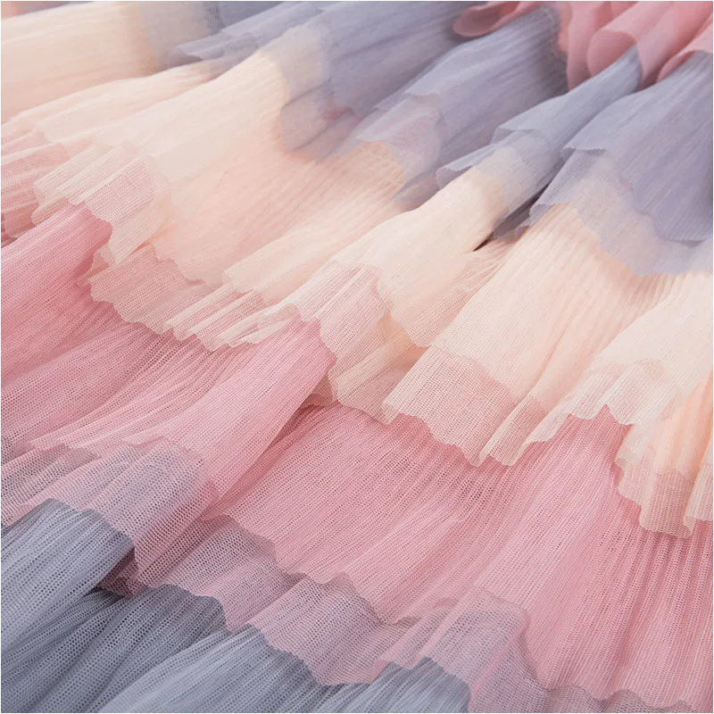 Модные детские радужные юбки трехслойные юбки-пачки для девочек лето 2019 Детские