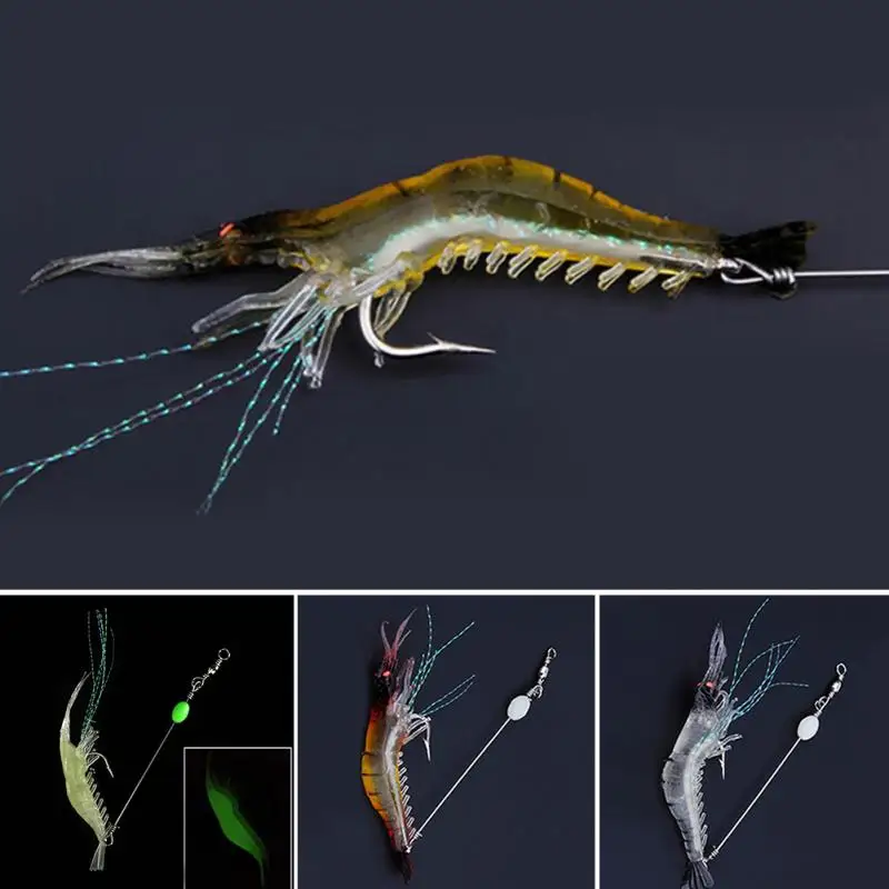 Hot Sale1Pcs 9cm Shrimp Simulation Soft Prawn Lure Hook Tackle Bait Fishing Lures