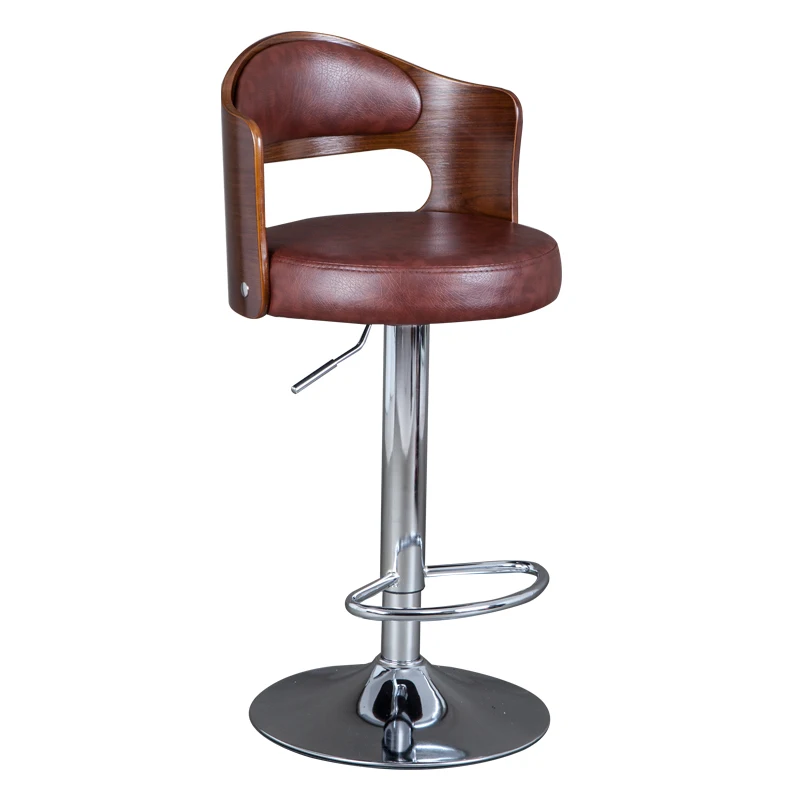 

Best Quality Metal Bar Stool European Bar Stool Home Retro Backrest Lift Rotating Bar Chair High Stool Front Desk Cashier Chair