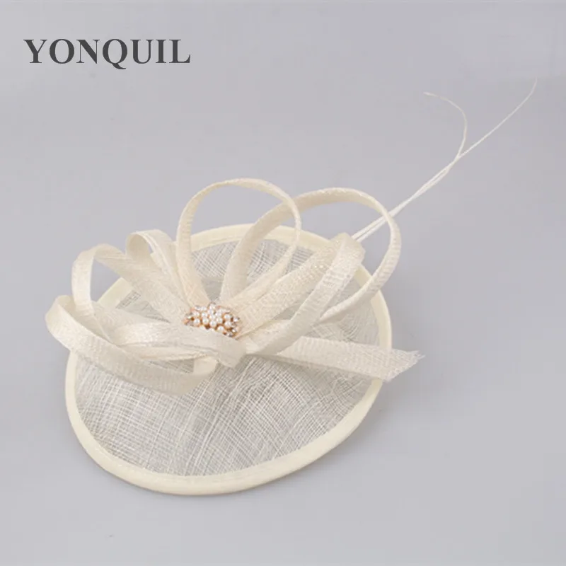 

Ivory Fascinators Millinery Ostrich Quill Feather Adorned Hat Party Hairclip Cocktail Headwear Wedding Hair Accessory Multicolor