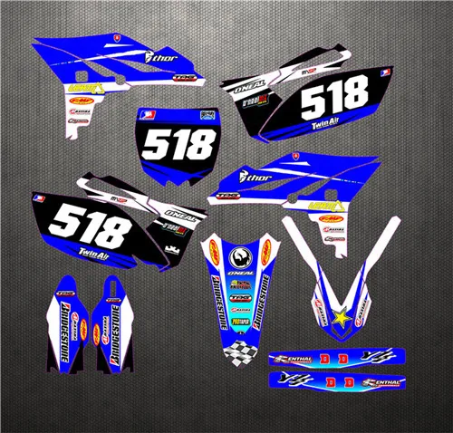 Design 4 YZF 250 Индивидуальные обтекатель Графика наклейки настенные Набор для Yamahha YZF250 YZ250F 2010 2011 2012 2013 персонализированного деко Комплект - Цвет: Design 4