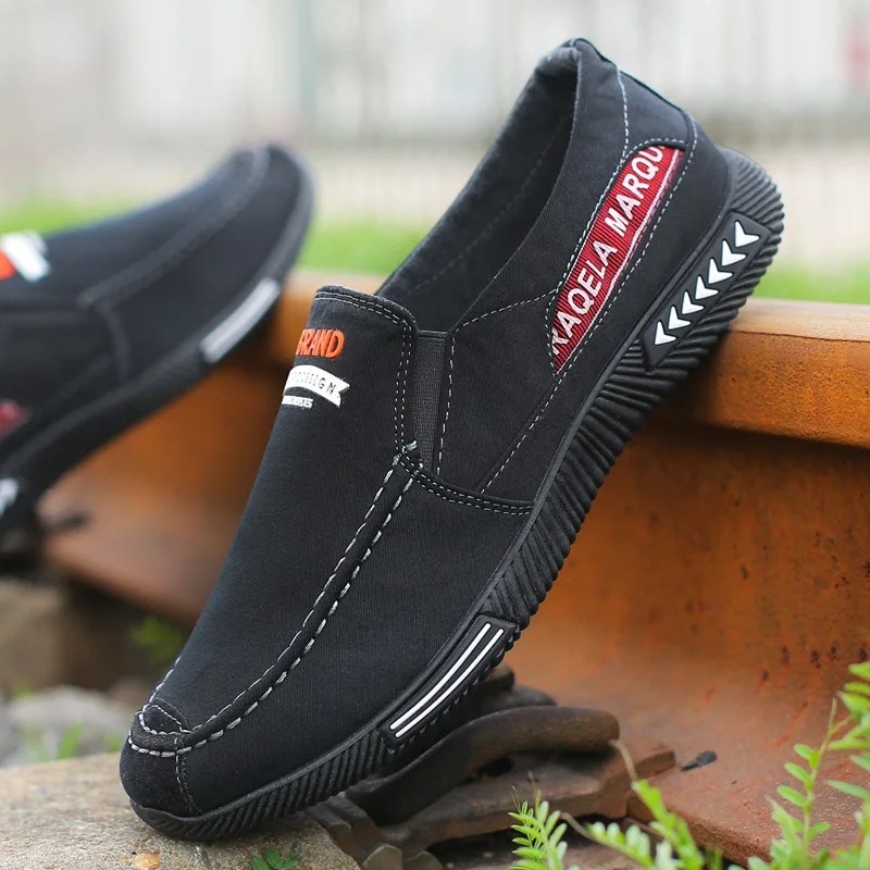 OUDINIAO Canvas Men Shoes Denim Slip On Casual 2018 Plimsolls Breathable Male Footwear Spring Sneakers Loafers | Обувь