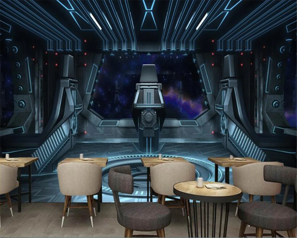 

beibehang 3 stereoscopic spaceship bar KTV background wall papel de parede wallpaper papier peint hudas beauty tapety