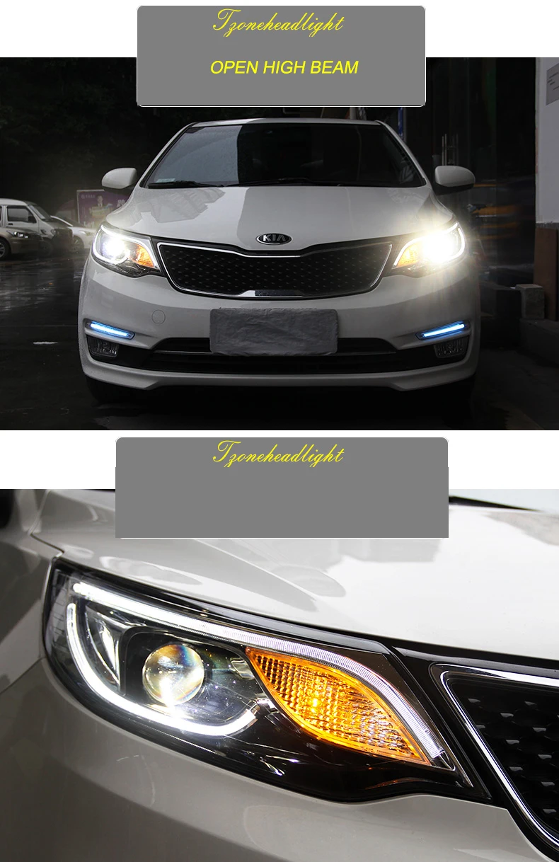Автомобильный Стайлинг светодиодный HID Rio светодиодный чехол для фары для KIA Rio K2 фары Биксеноновые линзы ближнего света