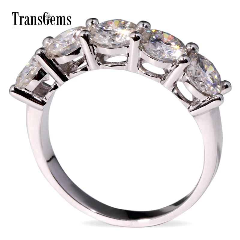 Трансдрагоценные камни Золотое обручальное кольцо Moissanite 2.5CTW 5 мм камень F цвет Moissanite Seting in 14K белое золотое обручальное кольцо для женщин