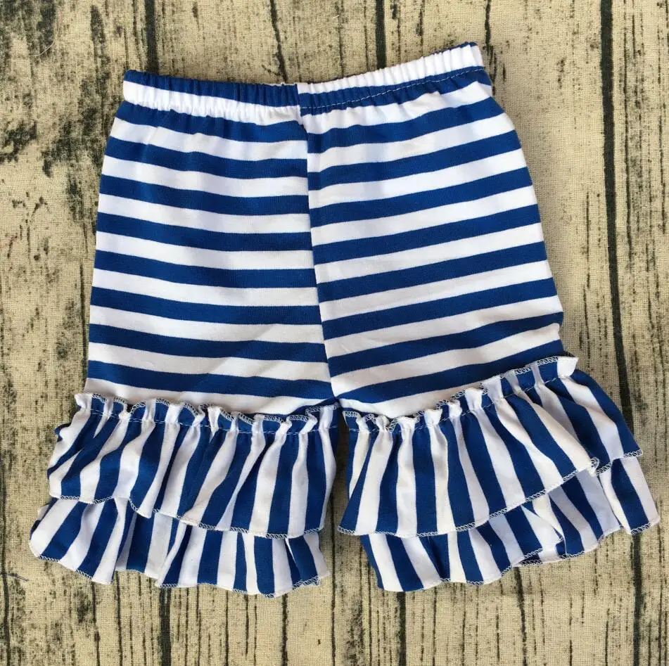 

Children Summer New Style Black and white striped Baby Girls Ruffle Shorts Wholesale