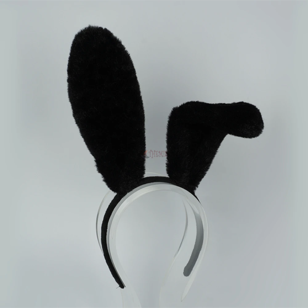 Обруч для волос Athemis с черными заячьими ушками аксессуары ручной работы косплея