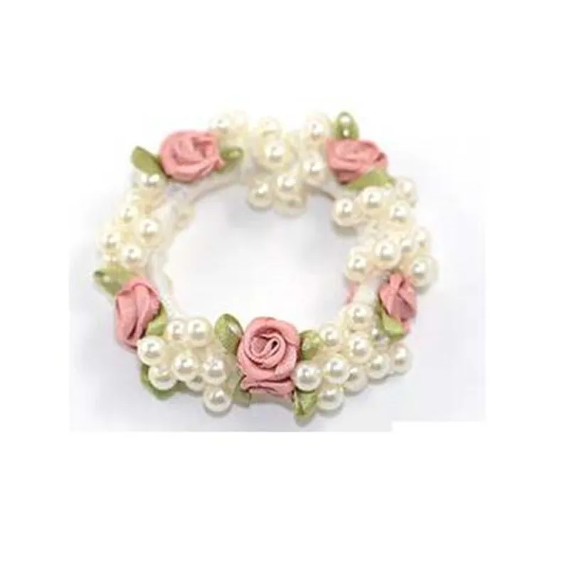Женские аксессуары для волос эластичные резинки с цветами жемчужинами и