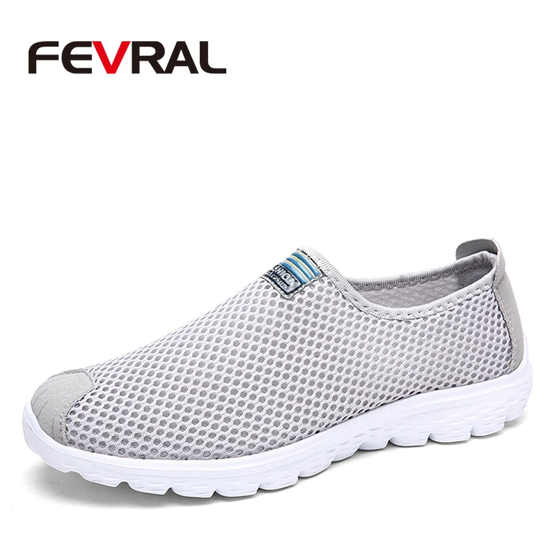 FEVRAL/Новые летние дышащие кроссовки унисекс; модная прогулочная обувь для мужчин; легкая Мягкая Повседневная обувь из сетчатого материала; Мужская обувь; Размеры 35-46