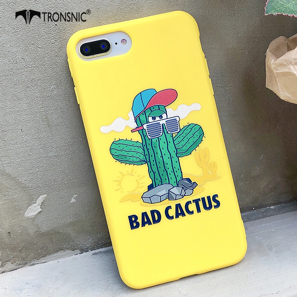 Чехол Tronsnic С КАКТУСОМ для телефона iPhone X матовый чехол с желтым растительным