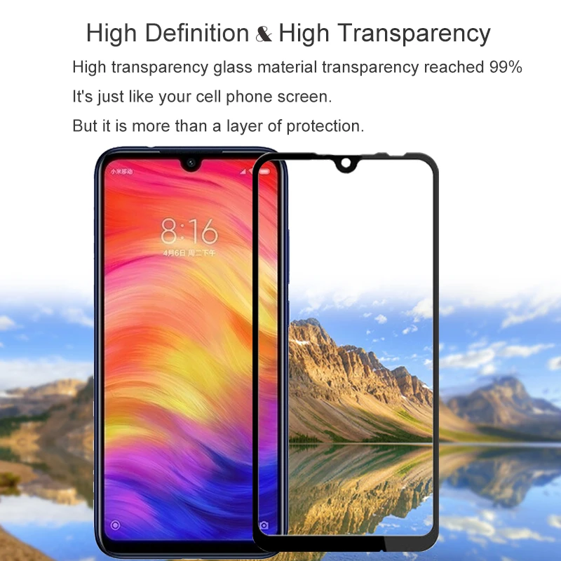 Защитная пленка для экрана из закаленного стекла полное покрытие XIAOMI Redmi Note 7 Pro