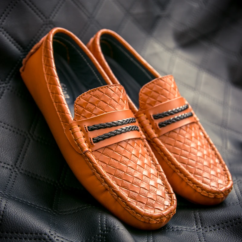 Audorci 2018 Spring Men's Fashion Handmade Loafers Shoes Man Boat Driving Peas Shoe Men Light Flats Size 38-44 | Обувь
