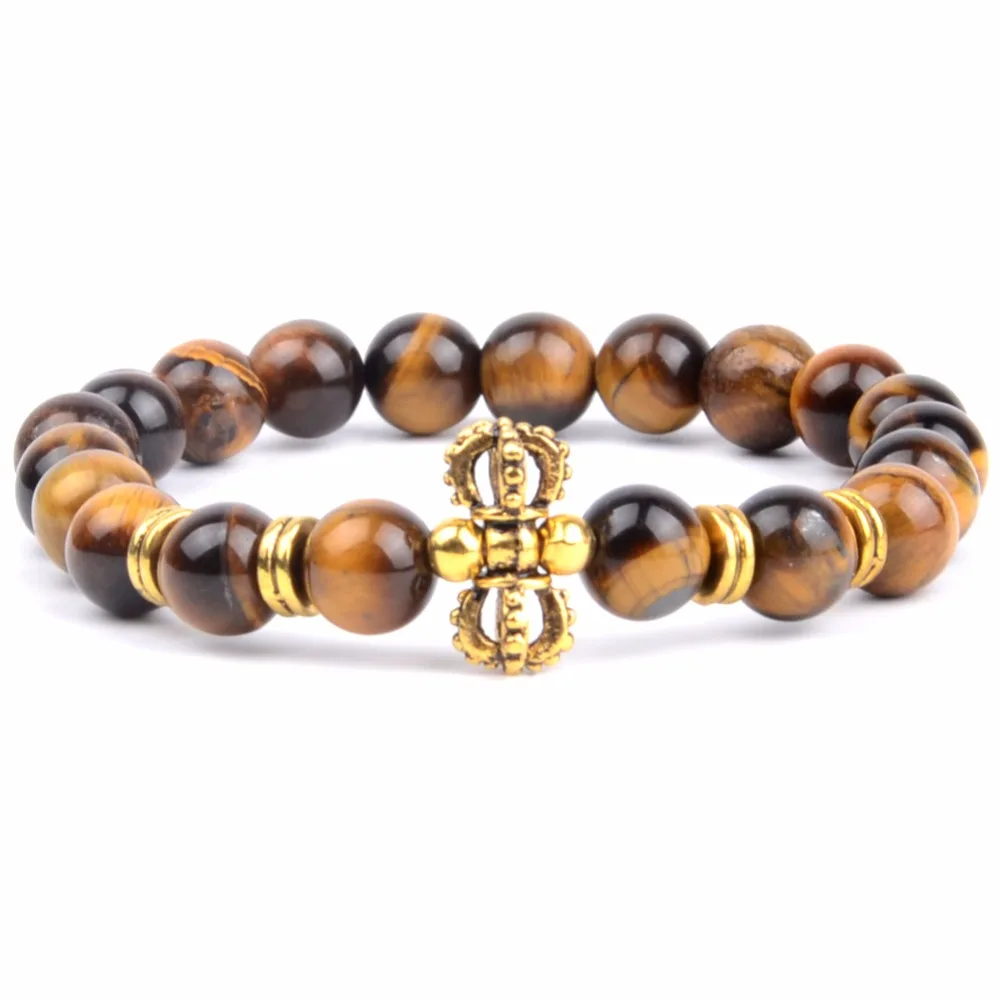 Золотая Корона браслет из натурального камня лавовые браслеты для женщин и