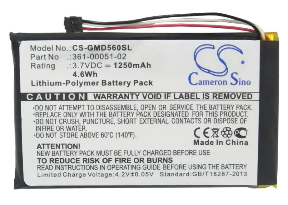 Аккумулятор Cameron Sino 1250mah для GARMIN Dezl 560LMT 560LT 650LM 361 00051 02|Аккумуляторы мобильных