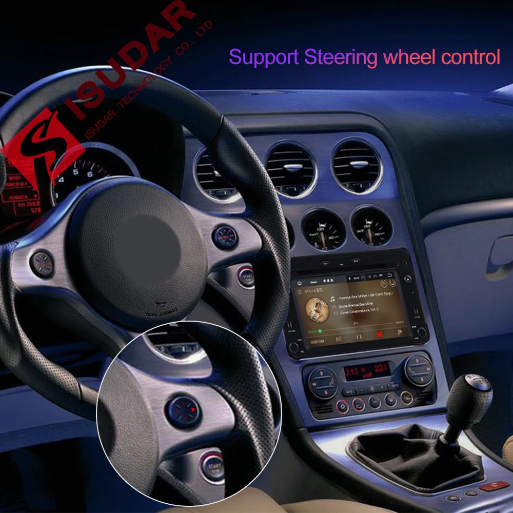 Isudar 2 Din Авто Радио Android 9 для Alfa/Romeo/Spider/Brera/159 Sportwagon ram 2G Автомобильный