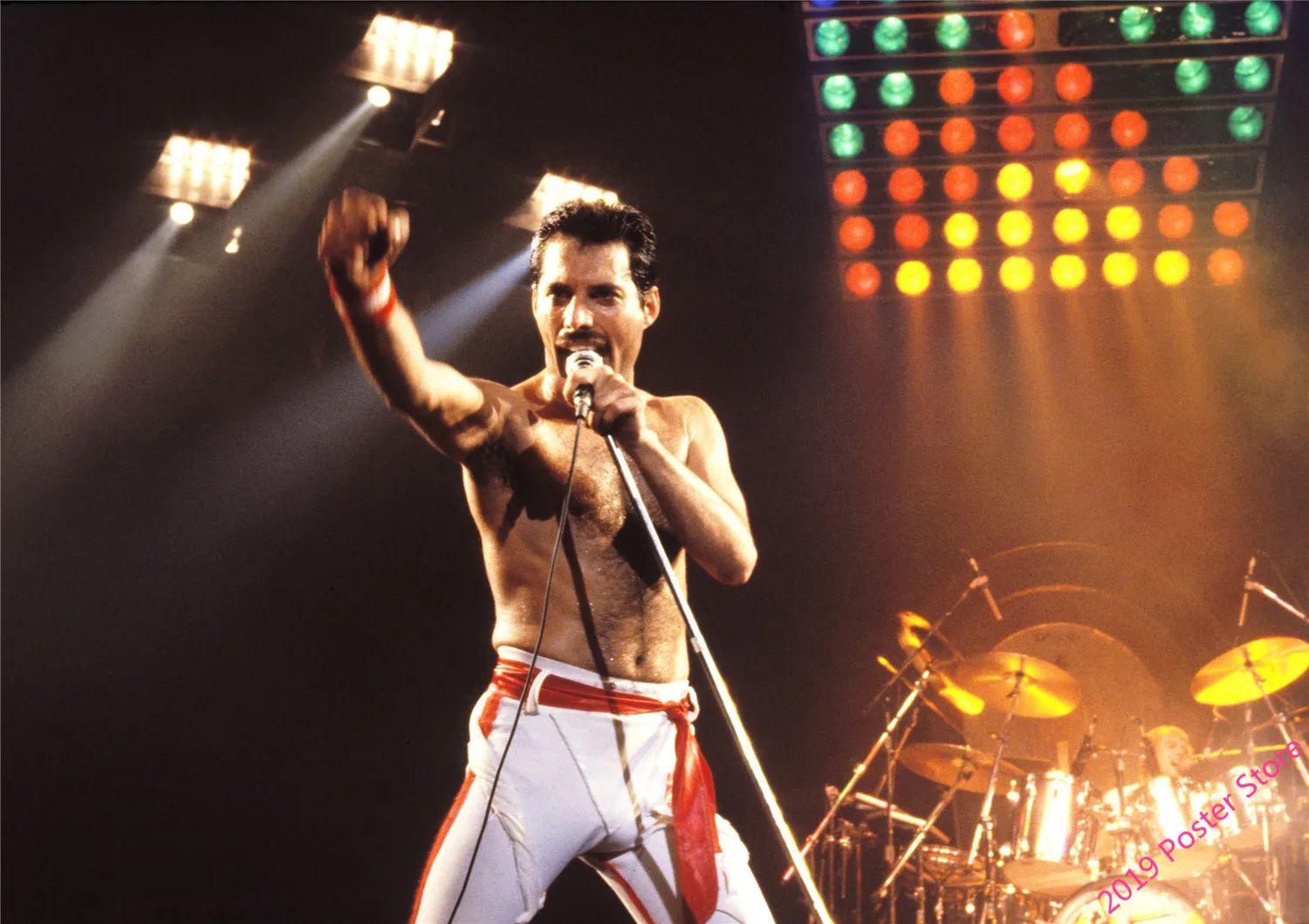 С группой Queen музыкальный плакат Меркьюри певица арт классического белого цвета с покрытием Плакаты дома номер Декор стены стикеры 2001