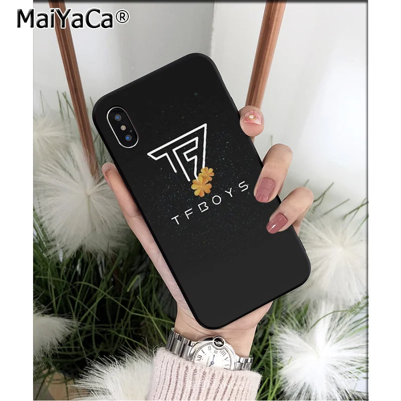 MaiYaCa мальчик команда TFboys черный ТПУ мягкий чехол для телефона Apple iPhone 8 7 6 6S Plus X XS MAX