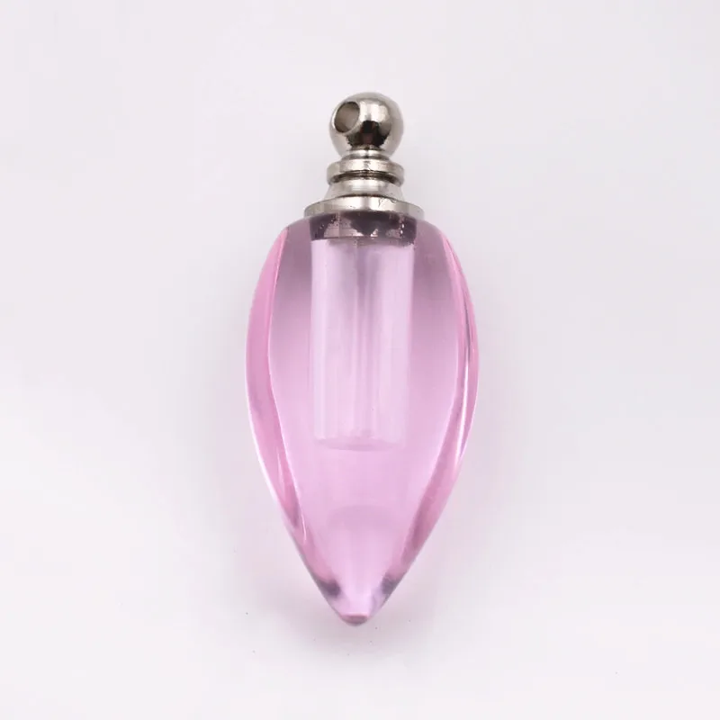 Bullet-pink 1 шт кристаллический флакон кулон Миниатюрный флакон духов талисманы формирование микрорельфа имени на рисе искусство эфирное масло талисманы ожерелье кулон - Окраска металла: Bullet-pink