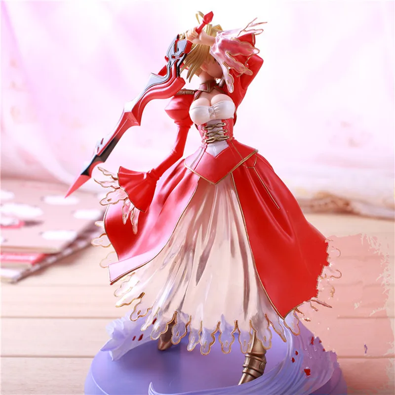 23 см Fate Stay Night Extra Red Saber Нерон Клавдий Цезарь Augustus Germanicus Боевая версия ПВХ фигурка Коллекция Модель