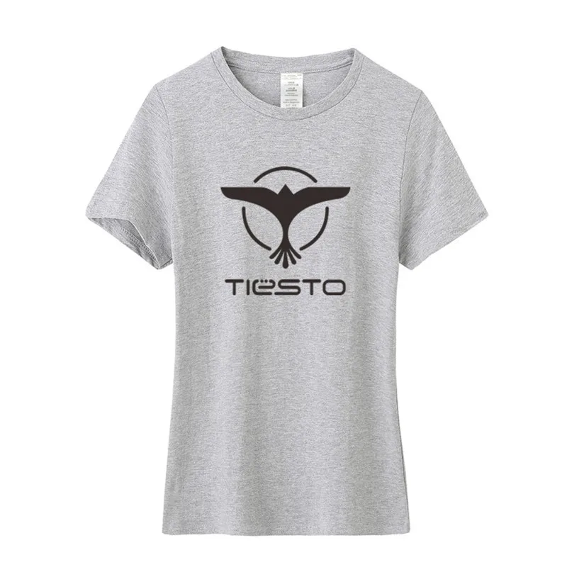 Летние Tiesto футболка для женщин и девочек Костюмы топы хлопок короткий рукав DJ