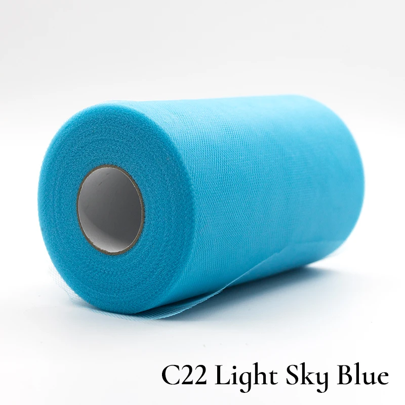 22Light Sky Blue Рулон тюля, 100 ярдов, органза, свадебное украшение, пачка для детского душа, рулон тюля, 15 см, украшение для вечеринки и мероприятий, декор для помолвки - Цвет: 22Light Sky Blue