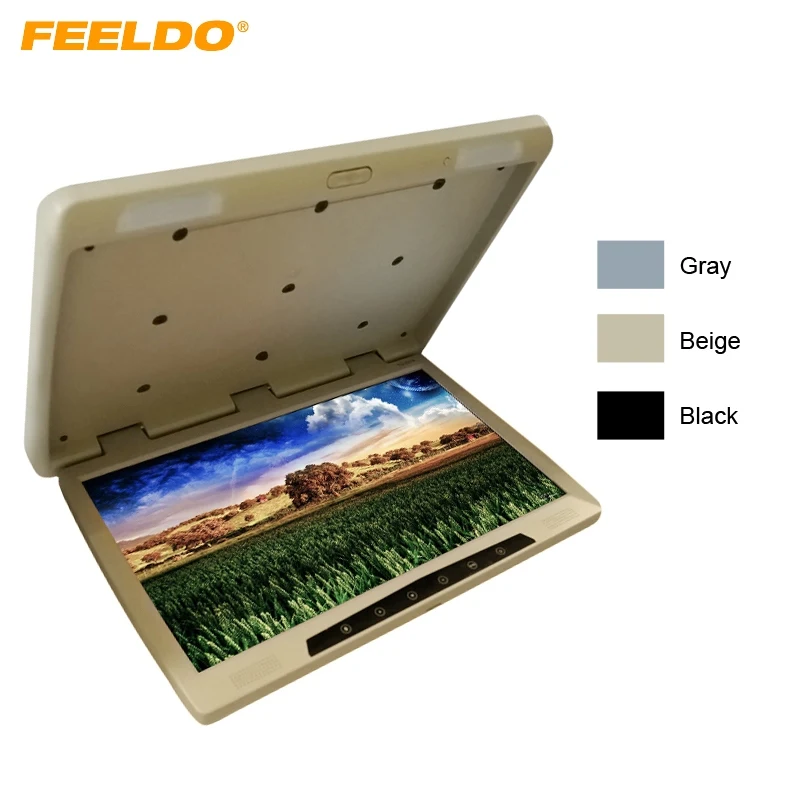 FEELDO Bus Car 22 Inch Touch Button Flipdown TFT LCD Monitor Roof Mounted HD Display with IR transmitter 3-Color #HQ1299 | Автомобили и