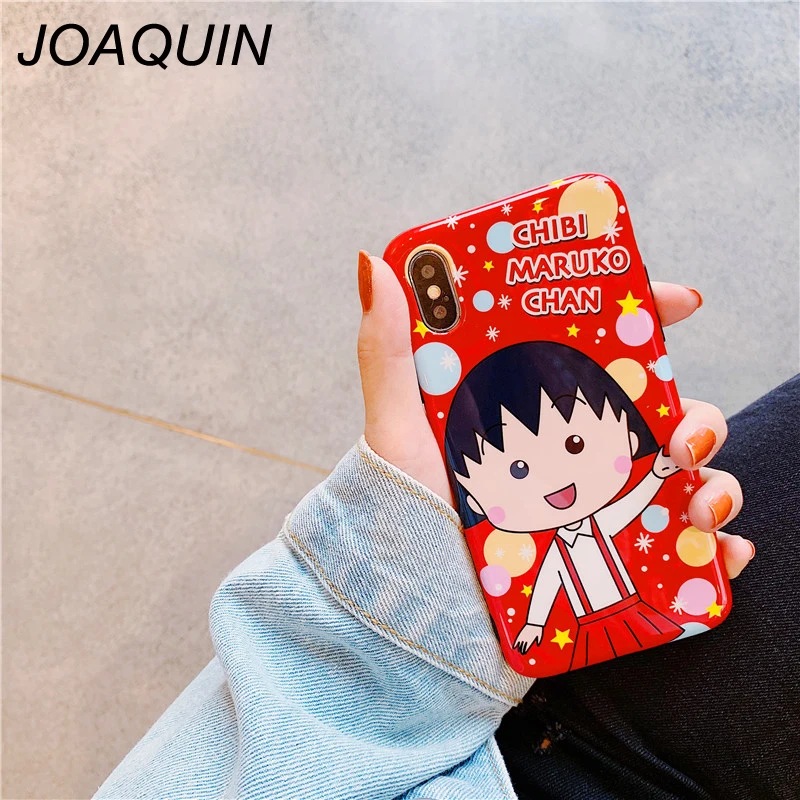 Cartoon Fundas Coque Case For iphone 6 6s 7 8Plus X XR XS MAX Soft Sakura Momoko Chibi Maruko Cover Flexible IMD Phone |