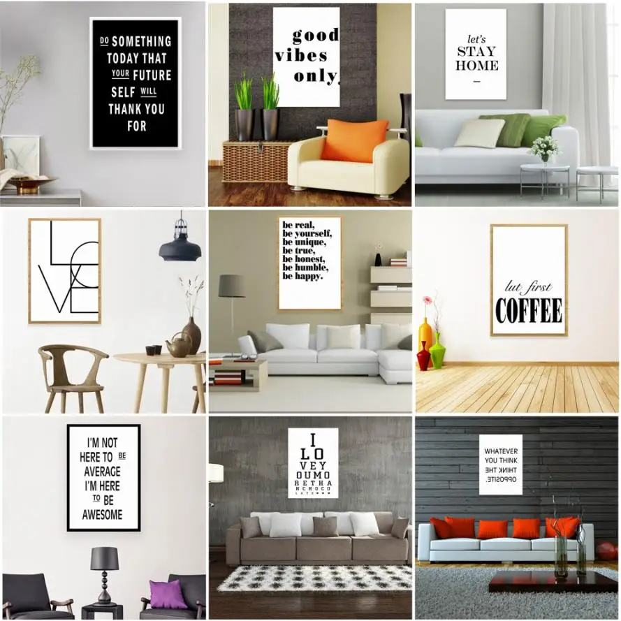 Современная Скандинавская жизнь буквы минималистичный стиль картины холст