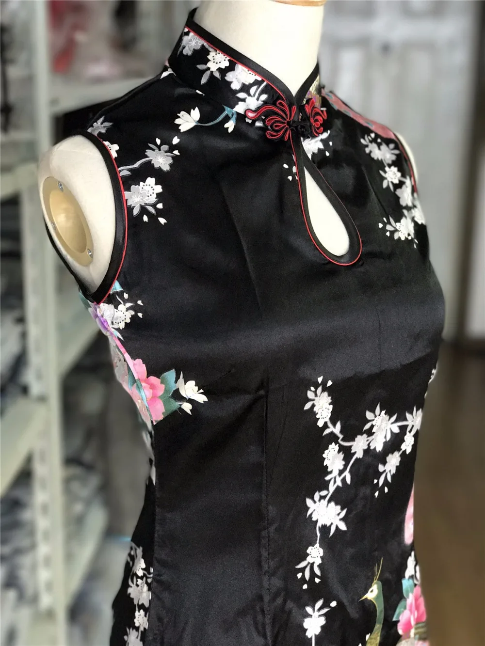 Китайское традиционное платье cheongsam китайское из искусственного шелка Qipao 4 цвета