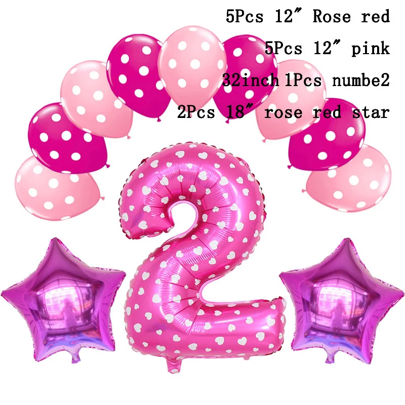 13 шт Baby Shower 1st Party 32 дюйма розовый и голубой номер воздушные шары из фольги Звезда