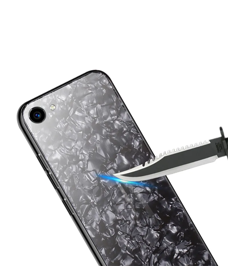 ДЛЯ vivo Y83 закаленное Стекло Футляр обычный блеск раковины Зерна Чехол для Гладкая