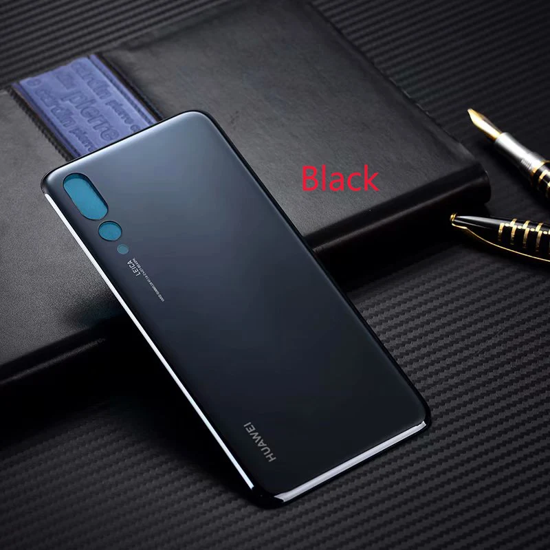 black Huawei p 20 Pro Чехол на заднюю батарею чехол PC+ стекло Задняя Дверь Корпус чехол Замена для huawei p 20 pro задний Чехол - Цвет: black