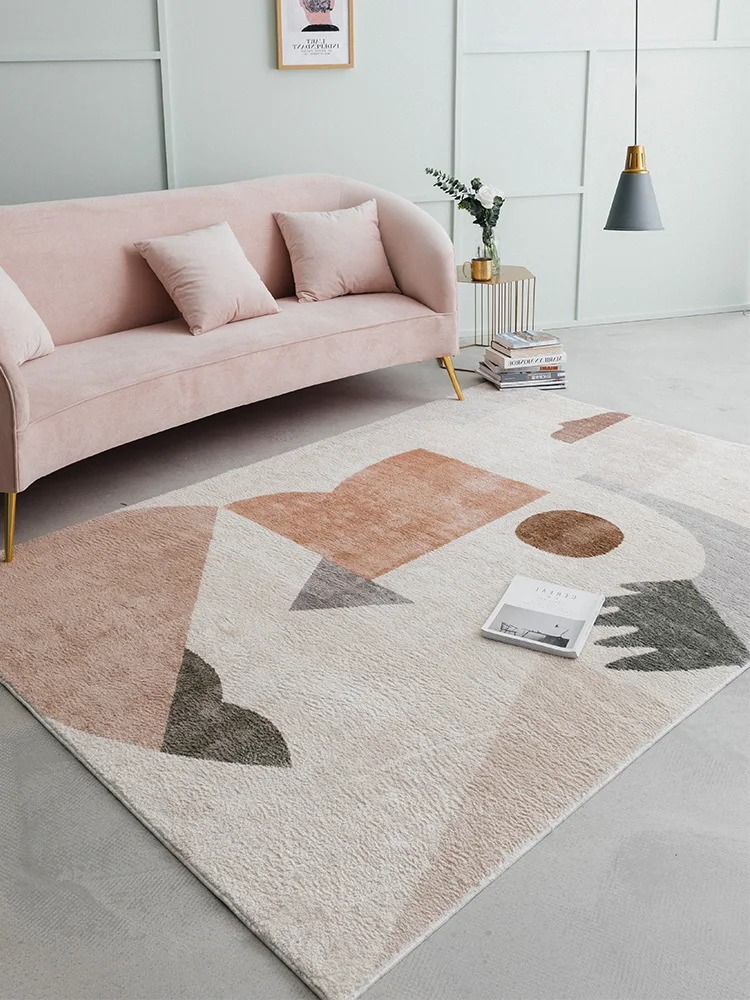 

Ins French chic Denmark Living room Parlor Carpet geometric stripe bedside Rug white GEOMETRY Modern Mat design Nordic style