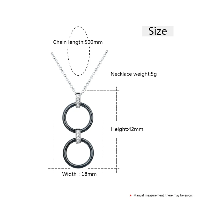 Женское геометрическое ожерелье с подвеской элегантное из керамики в форме